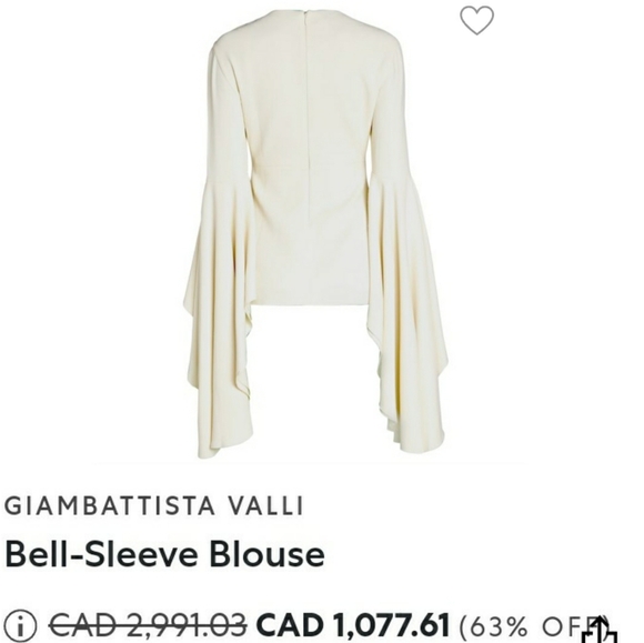 Giambattista Valli | Crepe Top with Fluted Cuffs - Picture 15 of 16